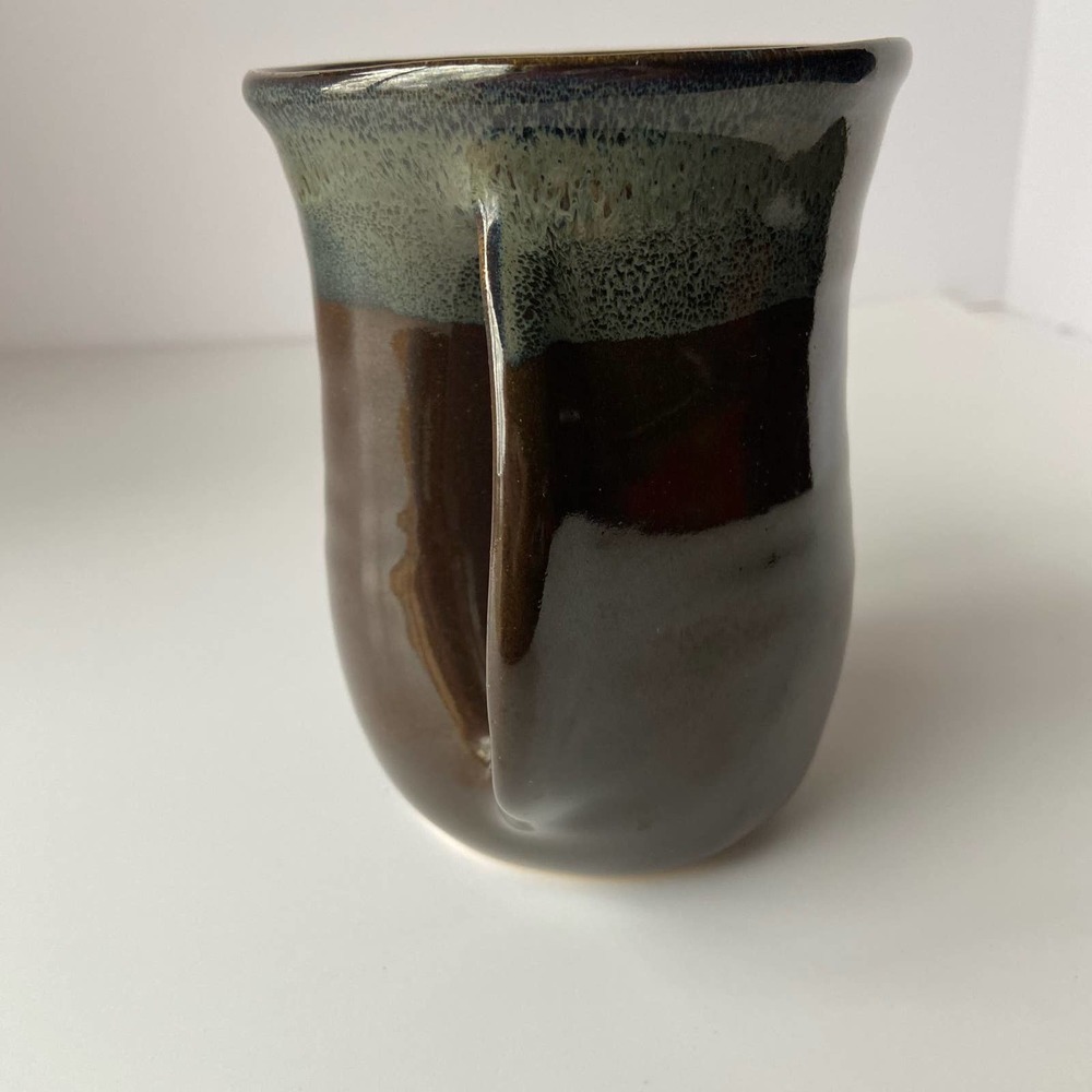 Art Studio Neher 2017 Hand Made Pottery Mug Cup w/ Hand Warmer Handle